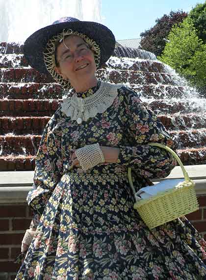 Lois at fountain